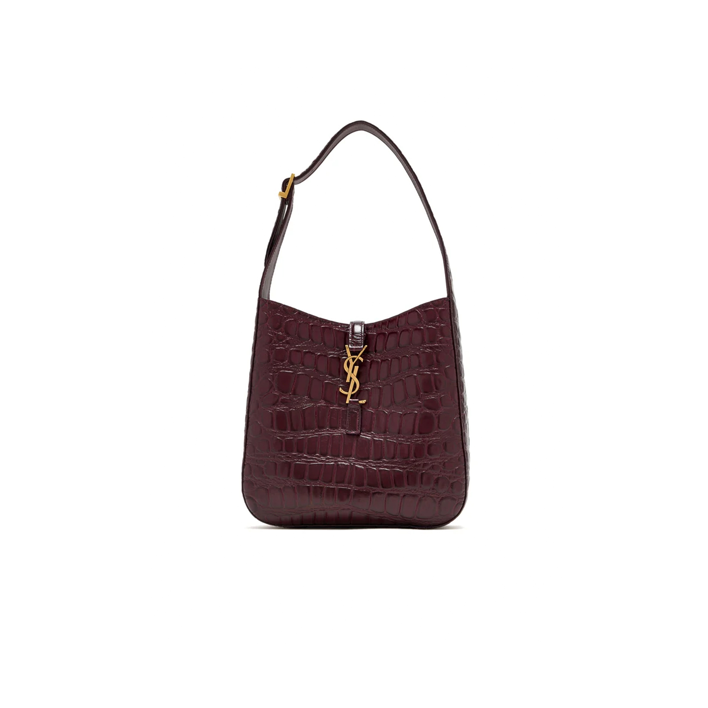 YSL LE 5 À 7 SUPPLE SMALL IN CROCODILE-EMBOSSED LEATHER 713938 (23*22*8.5cm)